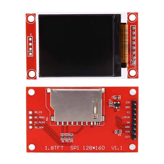 1.8 inch ST7735 SPI 128x160 display module, front and back