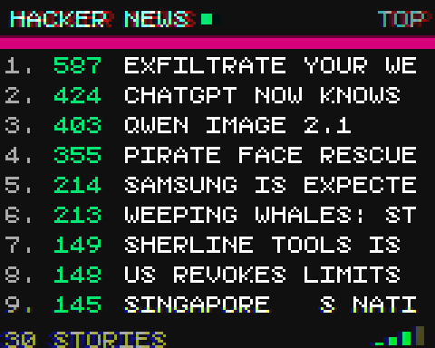 HACKER NEWS on ST7735 160×128