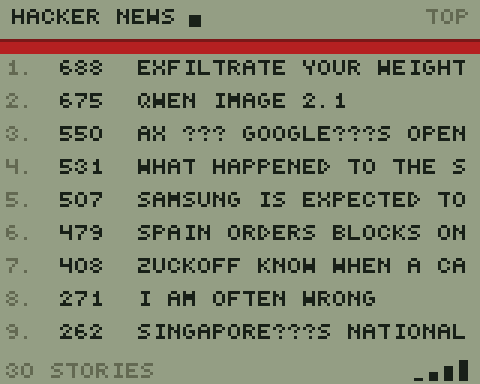HACKER NEWS on ST7735 160×128